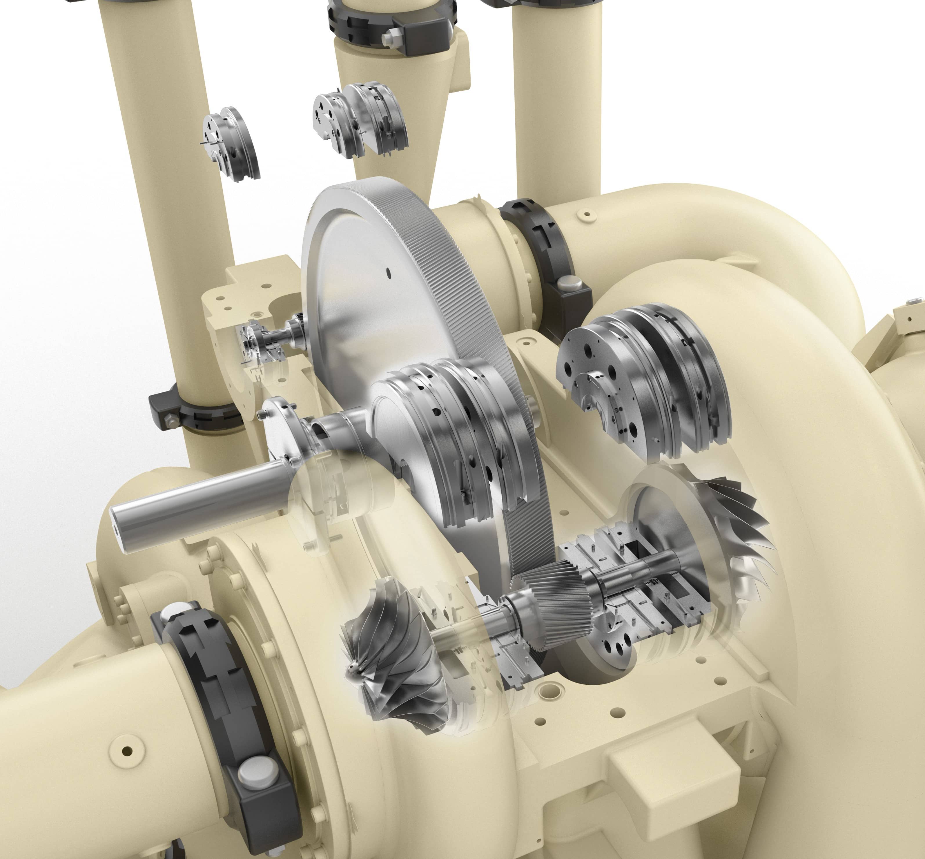 7 msg turbo air nx 5000 600 1050kw centrifugal compressor gears detail