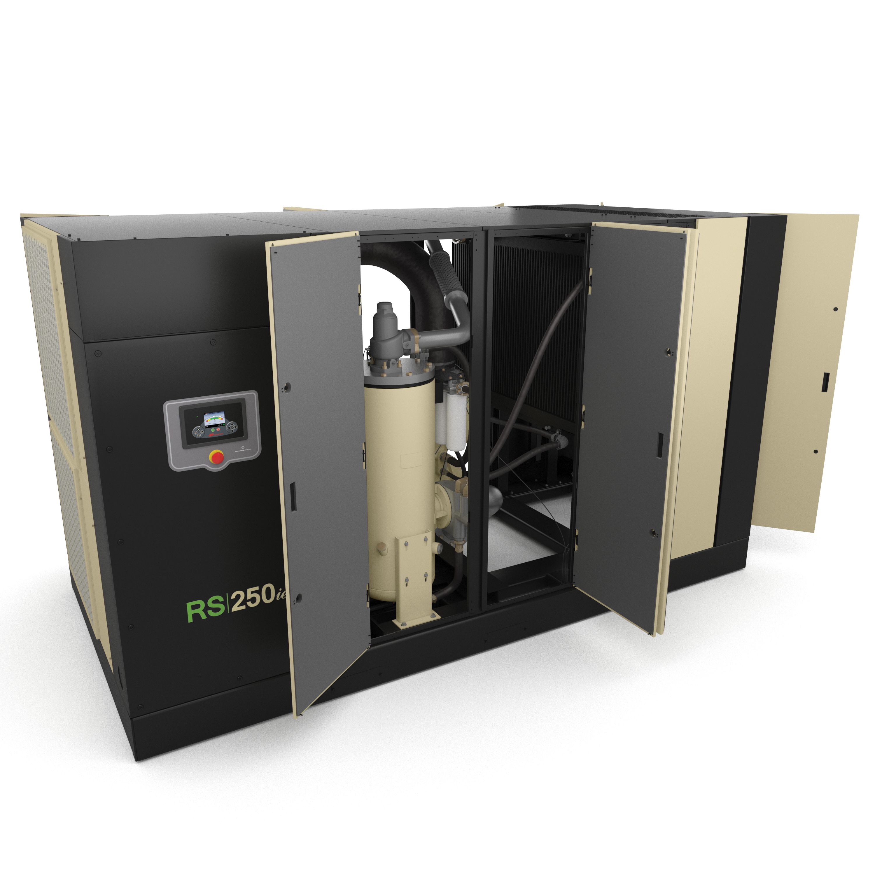 oil flooded air compressor Next Generation RS 250kW doors open